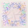 Beige silk scarf Pale Ocean with multicoloured starfish graphic by Mauverien.