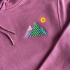 Plum Cotton Hoodie with mountains